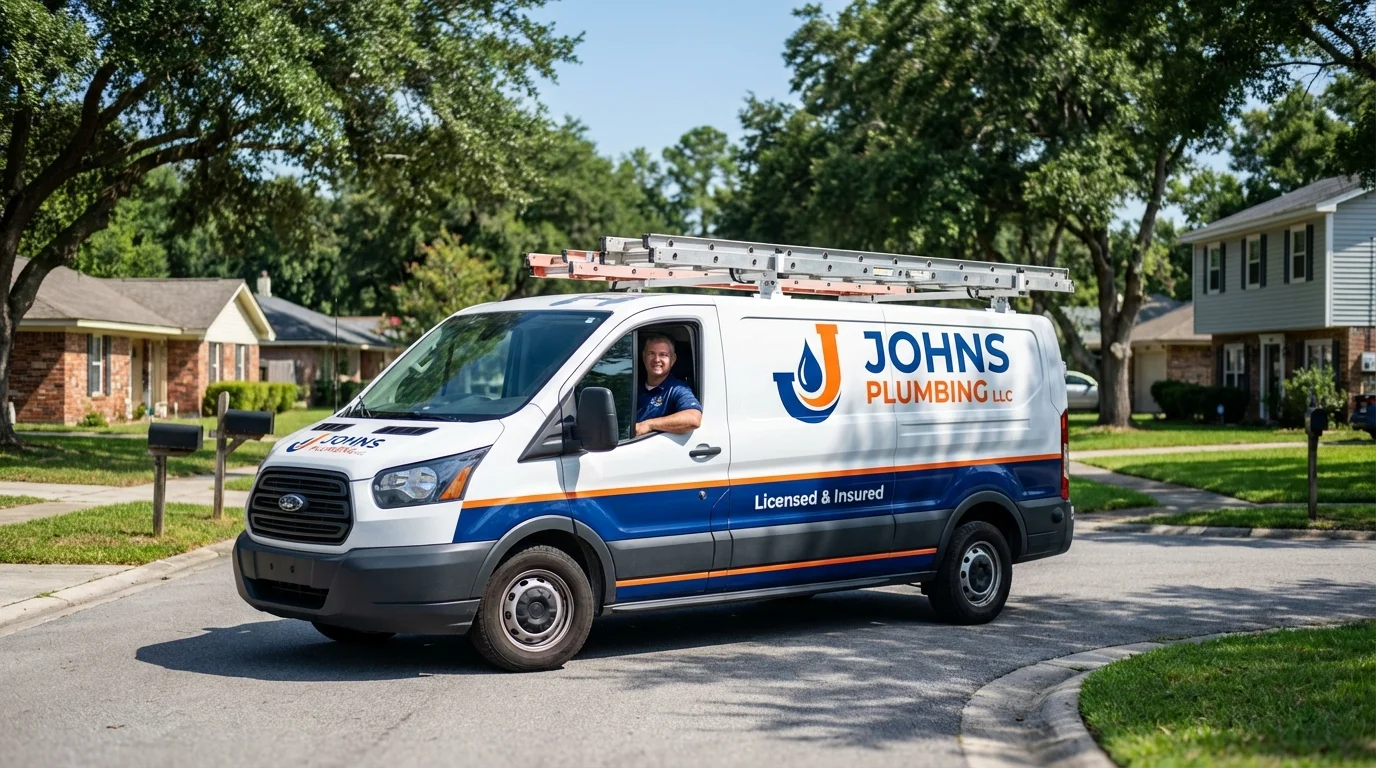 Johns Plumbing LLC service van in Clayton, NM